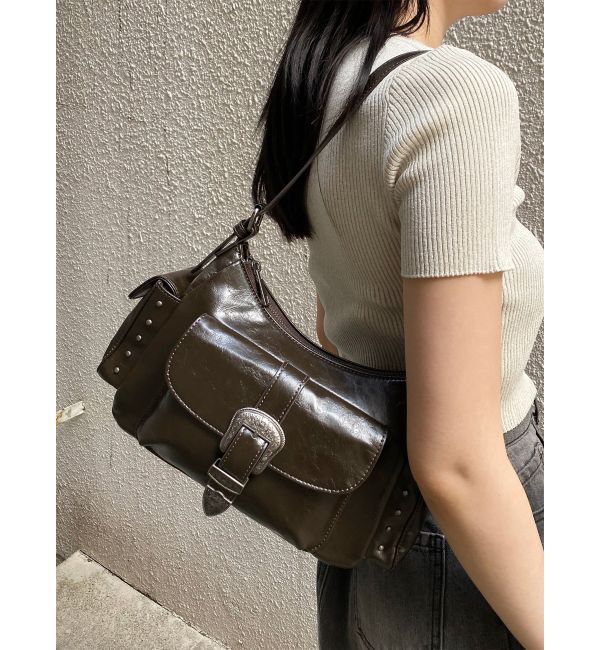 MURUA「バックルベルトスタッズバッグ」|ハンドバッグ|