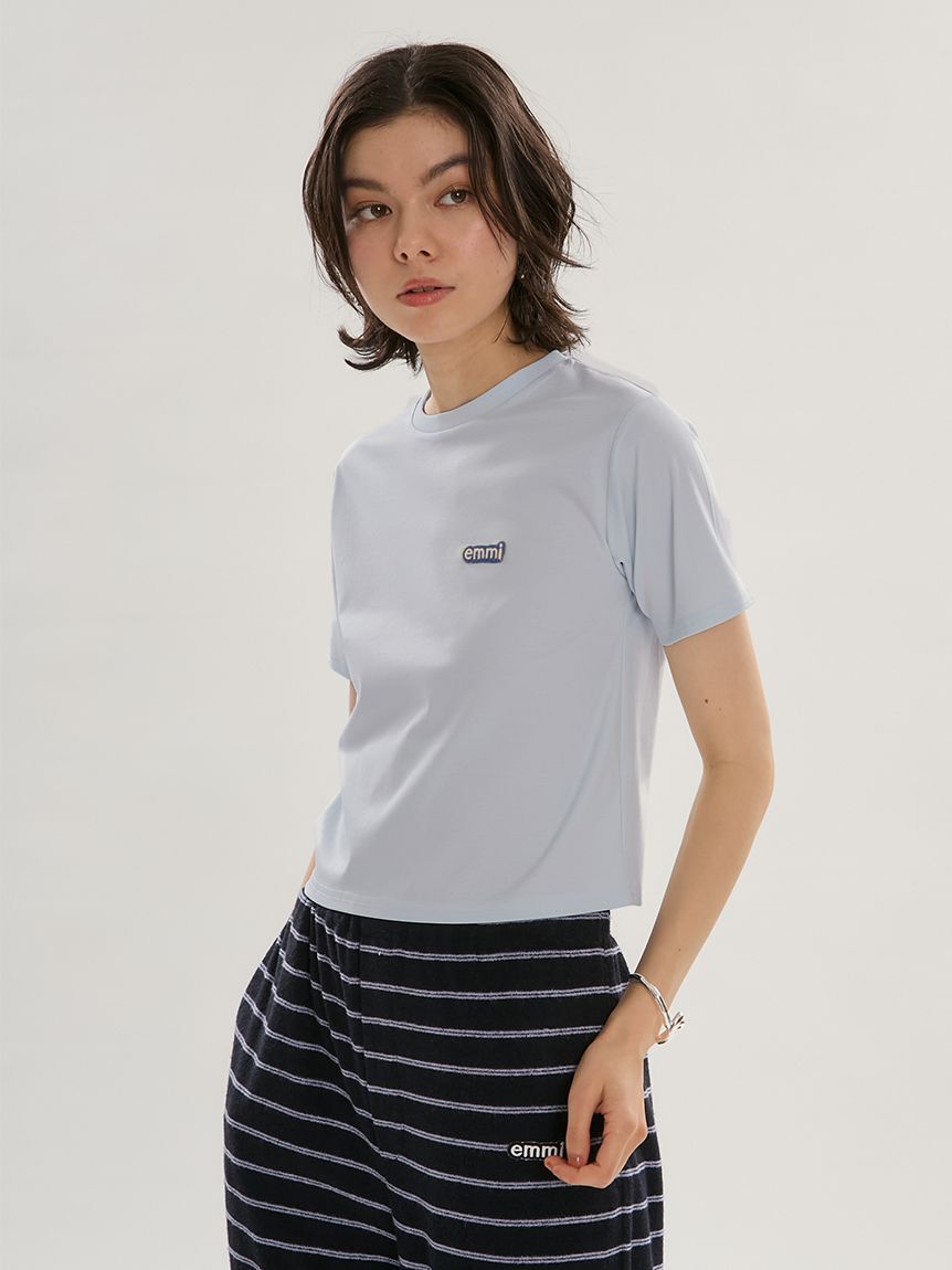 emmi atelier「emmiロゴコンパクトTシャツ」|Tシャツ・カットソー|