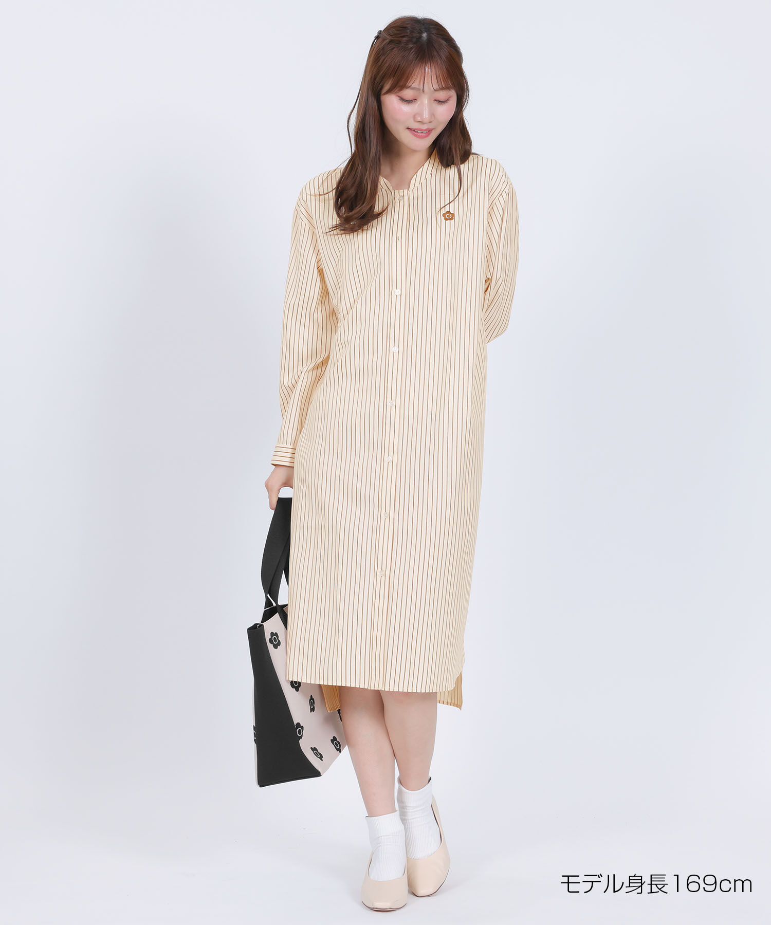 MARY QUANT「ロングシャツ ワンピース」|ワンピース|ベージュ