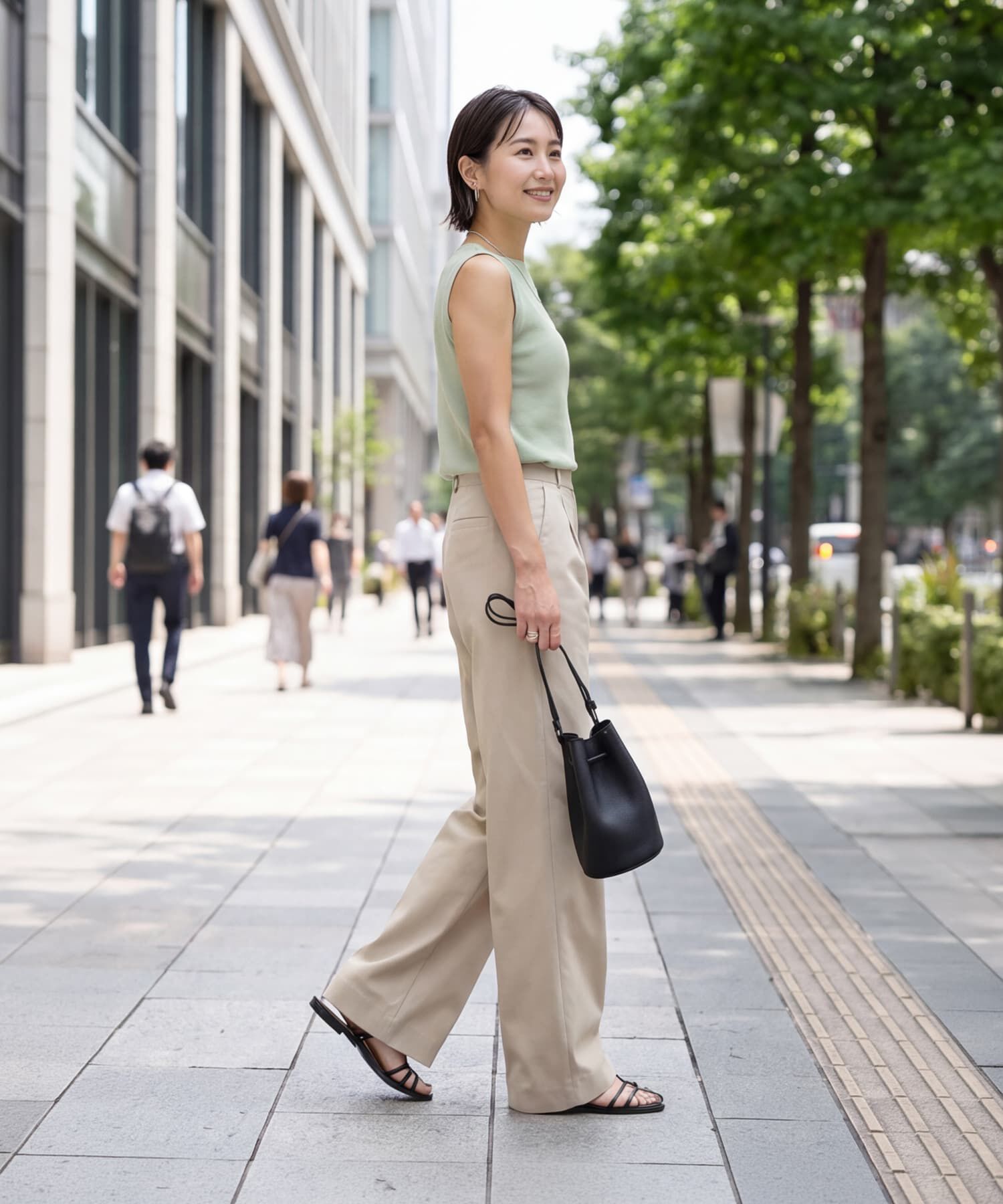 STYLE DELI「サラッとしたボートネックノースリニット」|タンクトップ|