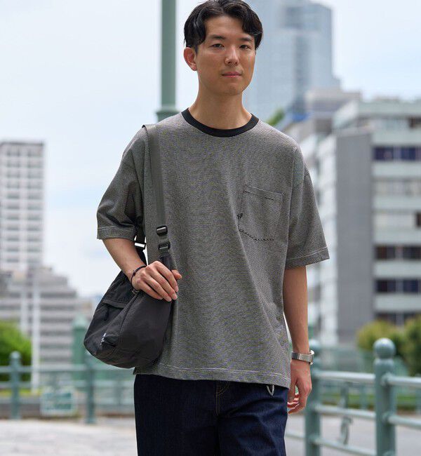 SHIPS「【WEB限定】SHIPS:〈汗染み防止加工〉ワンポイントロゴ ビッグシルエットヘビーウェイトTシャツ」|Tシャツ・カットソー|チャコールグレー