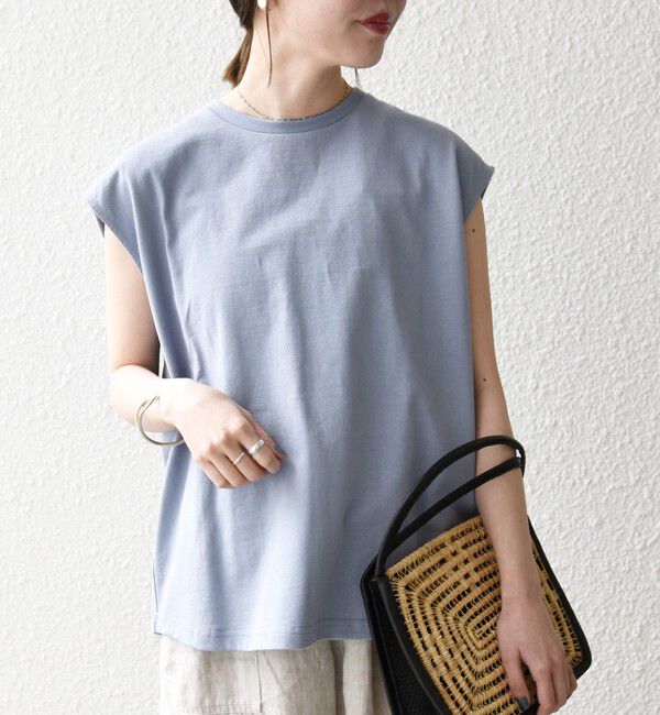SHIPS any「《追加予約》SHIPS any:〈洗濯機可能〉バック レース コンビ フレンチスリーブ プルオーバー」|Tシャツ・カットソー|