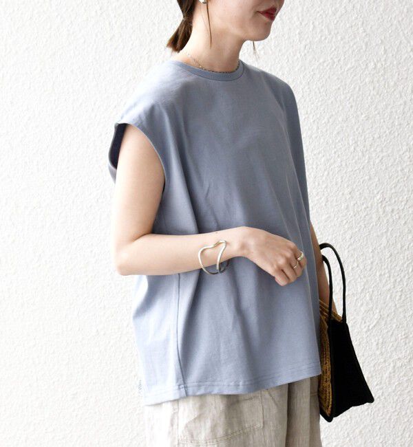 SHIPS any「《追加予約》SHIPS any:〈洗濯機可能〉バック レース コンビ フレンチスリーブ プルオーバー」|Tシャツ・カットソー|