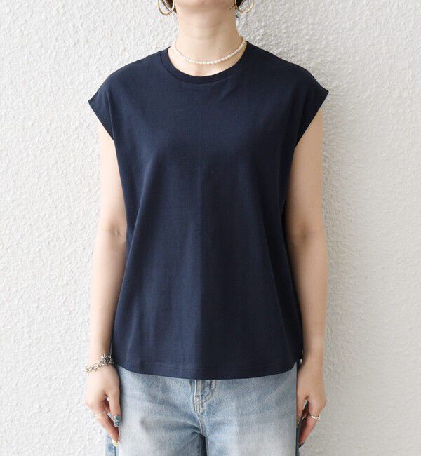 SHIPS any「《追加予約》SHIPS any:〈洗濯機可能〉バック レース コンビ フレンチスリーブ プルオーバー」|Tシャツ・カットソー|