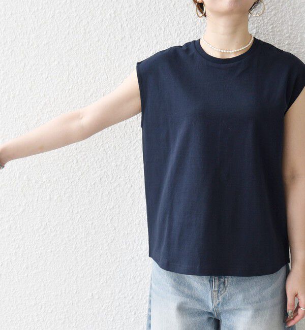 SHIPS any「《追加予約》SHIPS any:〈洗濯機可能〉バック レース コンビ フレンチスリーブ プルオーバー」|Tシャツ・カットソー|