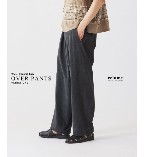 JOURNAL STANDARD relume「TRストライプ オーバーパンツ」|スラックス|ブラック