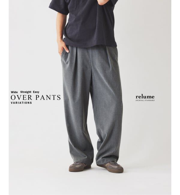 JOURNAL STANDARD relume「TRストライプ オーバーパンツ」|スラックス|グレー