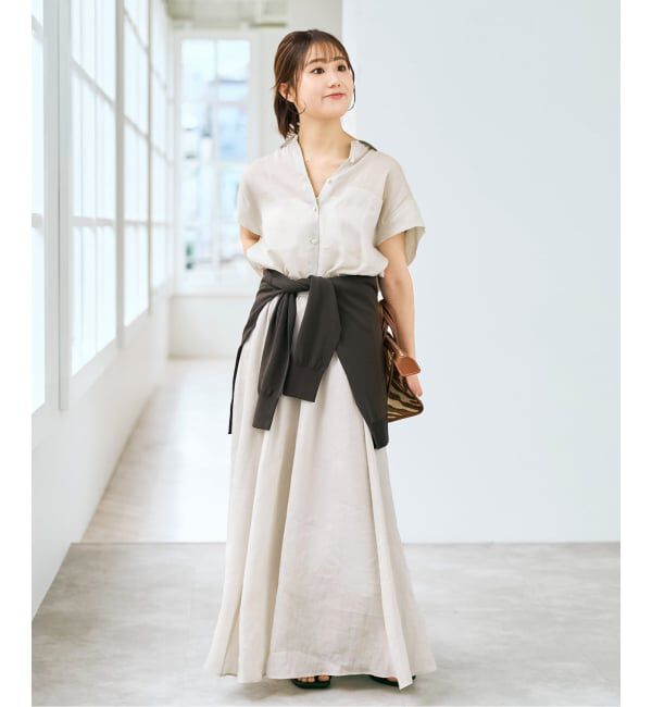 Spick and Span「《セットアップ可》ラミーブレンドフレンチスリーブシャツ」|シャツ・ブラウス|