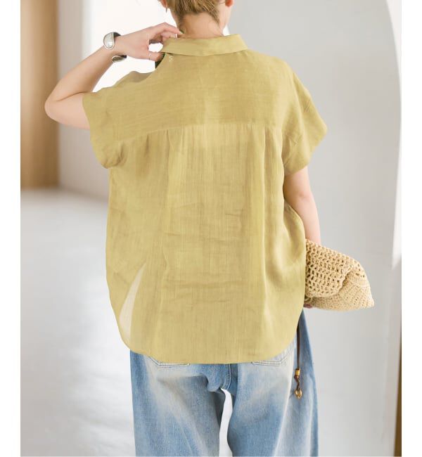 Spick and Span「《セットアップ可》ラミーブレンドフレンチスリーブシャツ」|シャツ・ブラウス|