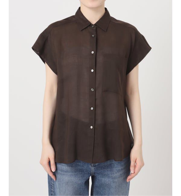 Spick and Span「《セットアップ可》ラミーブレンドフレンチスリーブシャツ」|シャツ・ブラウス|