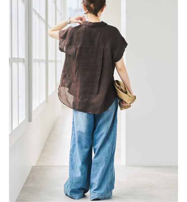 Spick and Span「《セットアップ可》ラミーブレンドフレンチスリーブシャツ」|シャツ・ブラウス|