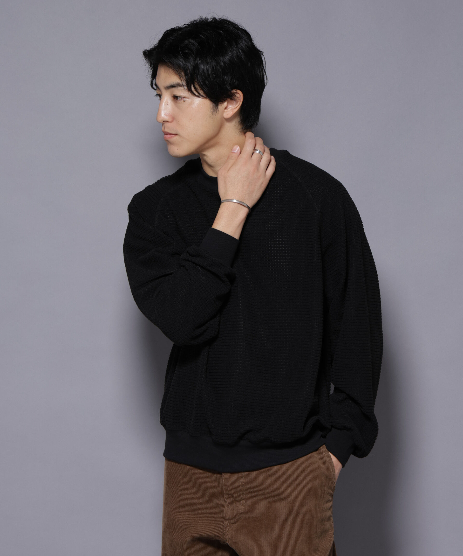 NANO universe「NORMANBROS別注 ワッフルフリース 長袖」|Tシャツ・カットソー|