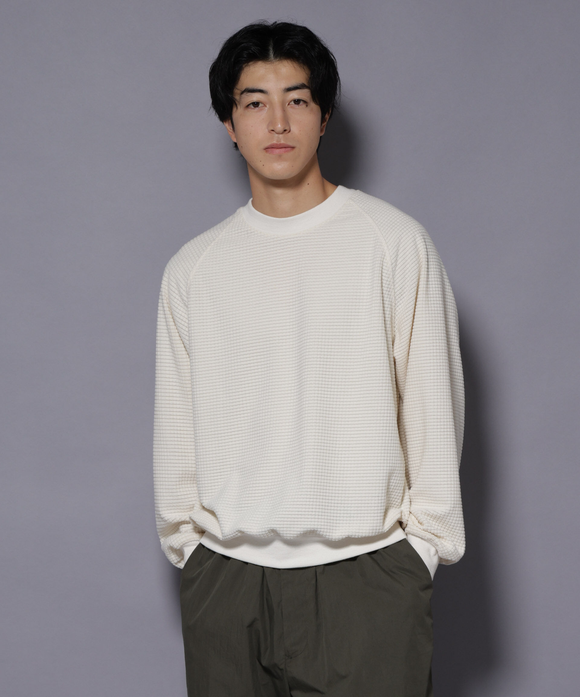 NANO universe「NORMANBROS別注 ワッフルフリース 長袖」|Tシャツ・カットソー|ホワイト