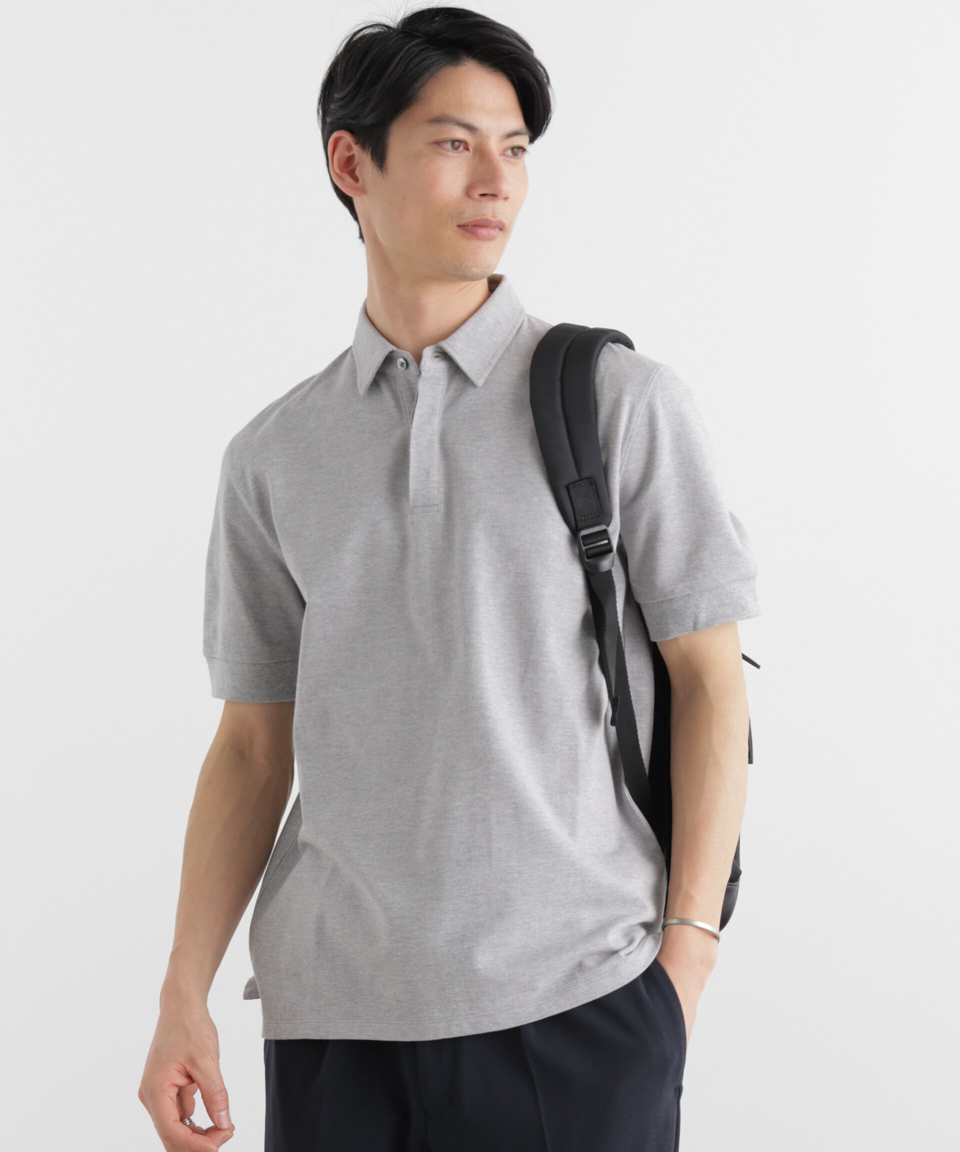 nano･universe「Anti Soaked(R) 汗染み防止 比翼ポロシャツ」|Tシャツ・カットソー|トップグレー4