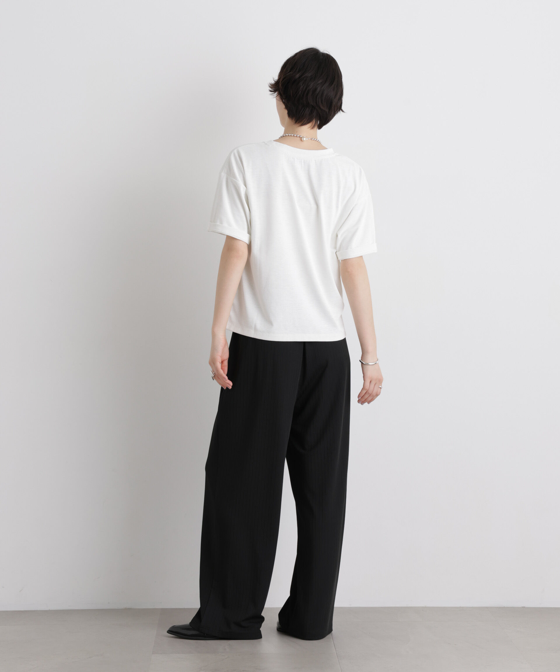 nano･universe「汗隠糸加工&多彩機能カットソー素材 クルーネックトップス」|Tシャツ・カットソー|
