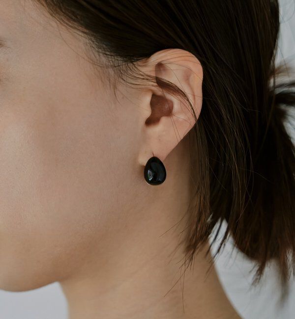  「ドロップモノトーンピアス」|ピアス|ブラック