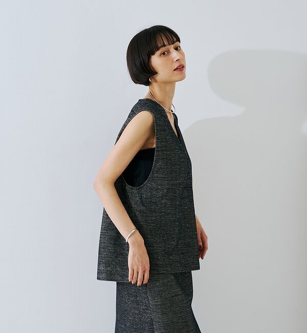 Rouge vif「【セットアップ対応】モールヘリンボーンＶネックベスト/ジレ【予約】」|ベスト・ジレ|