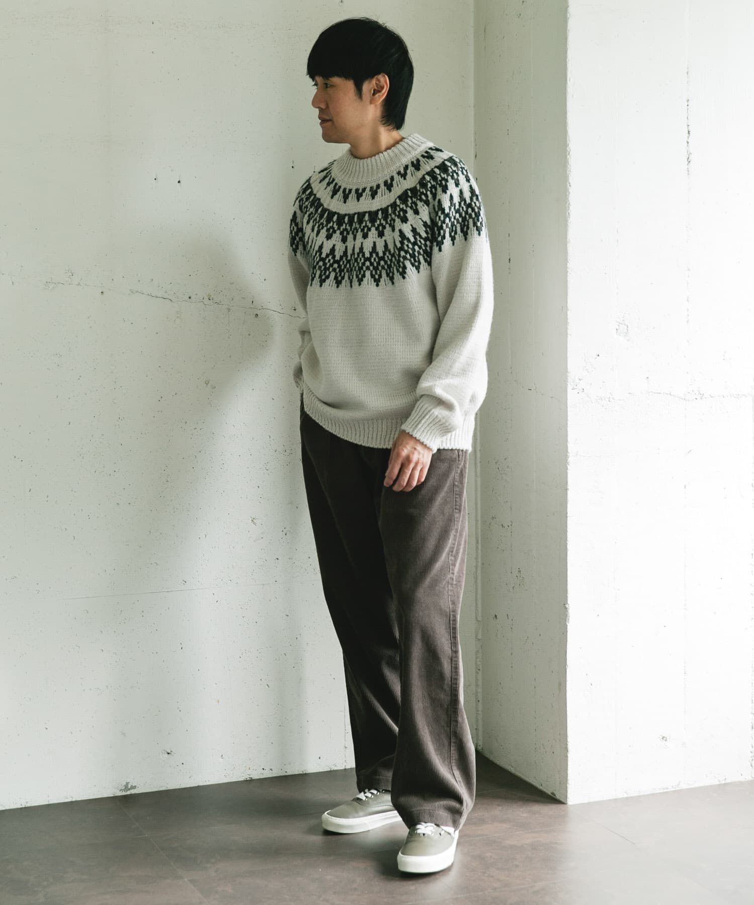 URBAN RESEARCH DOORS「求心柄モックネックニット」|ニット・セーター|
