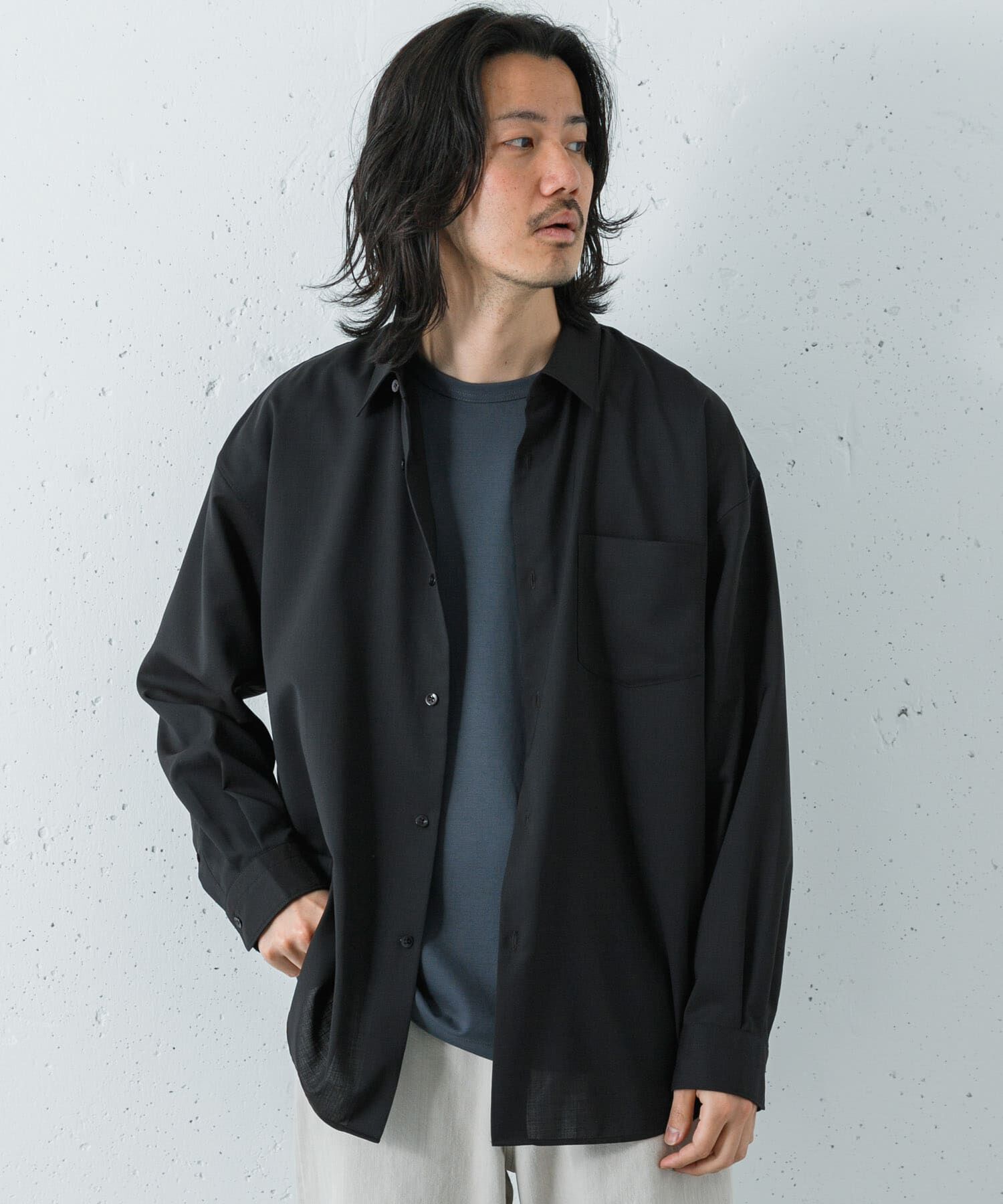 URBAN RESEARCH「『洗濯可/防シワ/接触冷感』WASHABLE WOOL OVER SHIRTS」|シャツ・ブラウス|
