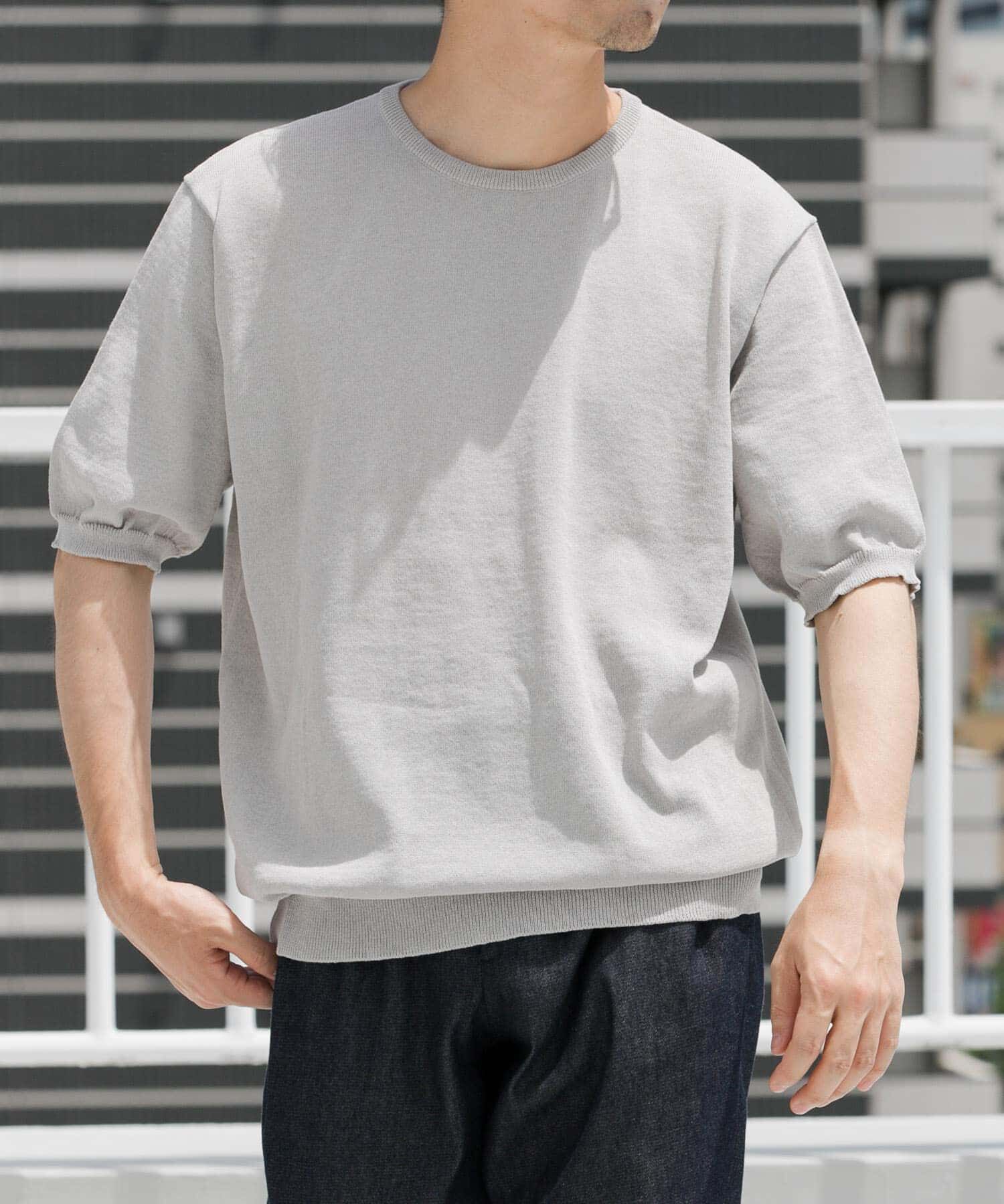 URBAN RESEARCH ROSSO「『UR TECH』AIRDRY半袖クルーニット」|ニット・セーター|