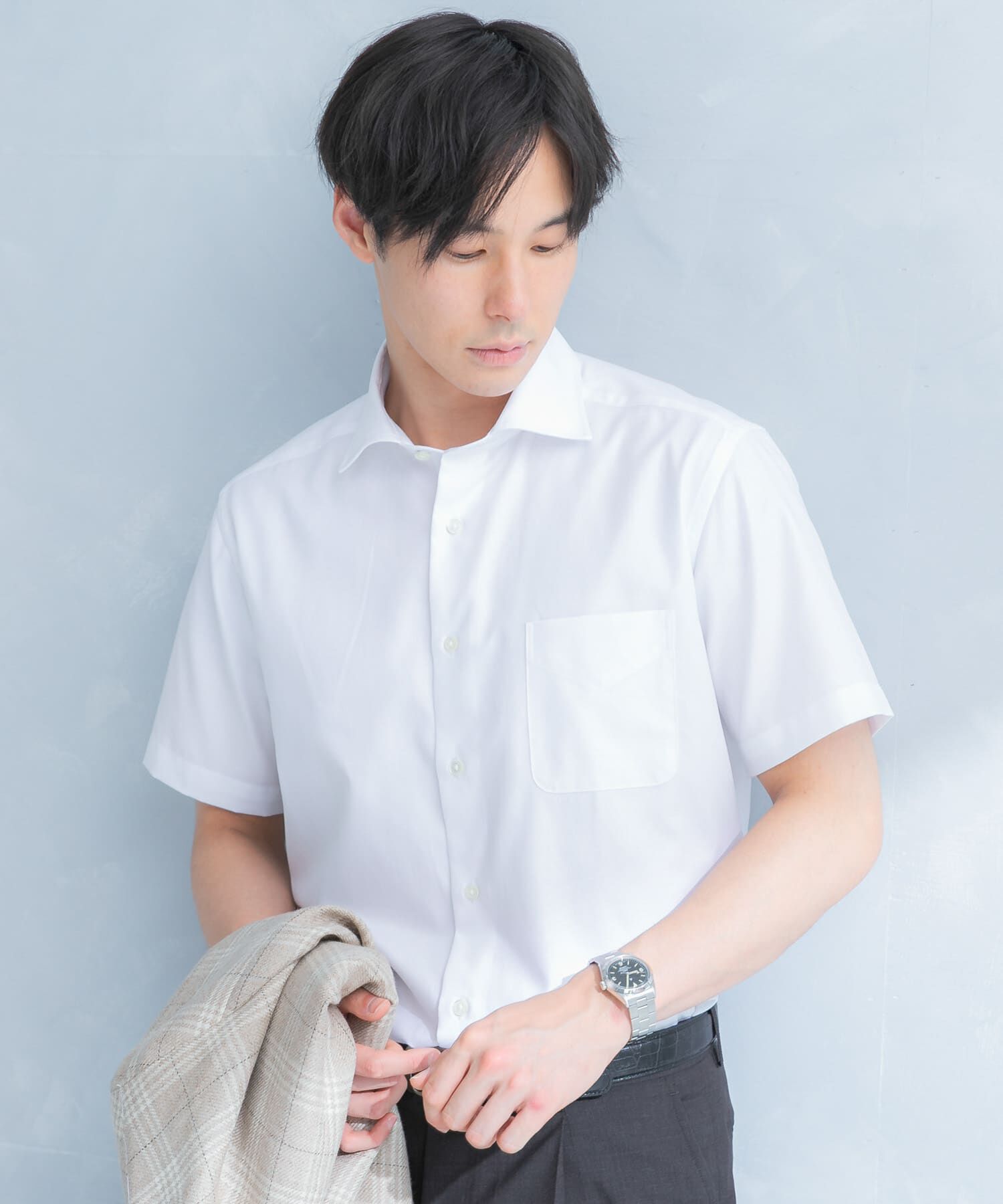 URBAN RESEARCH DOORS「LIFE STYLE TAILOR　セミワイド半袖シャツ」|シャツ・ブラウス|