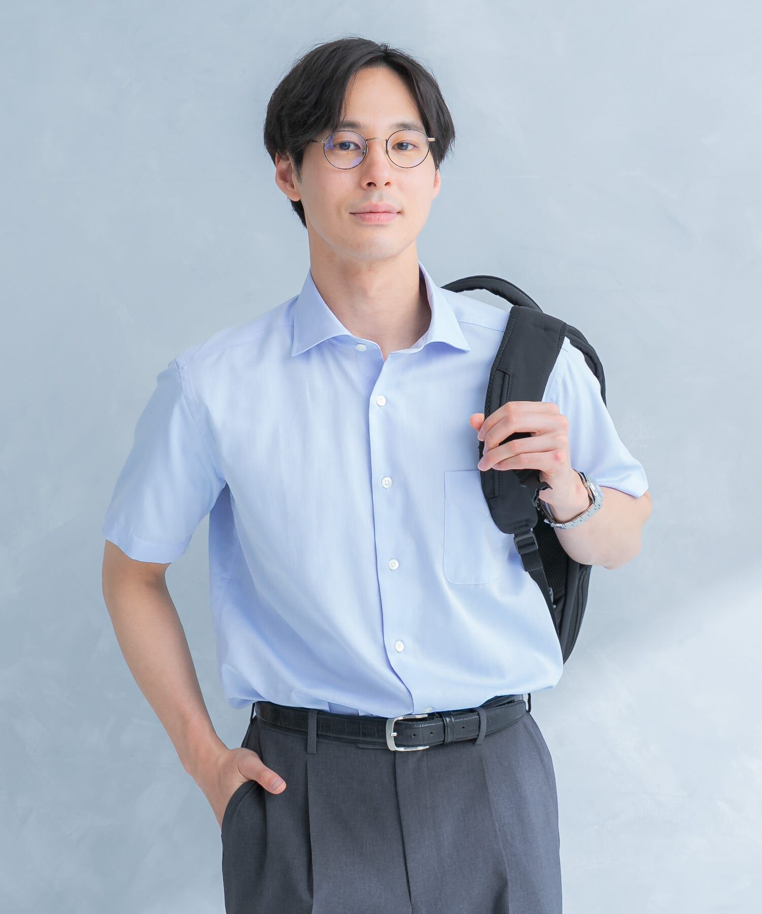 URBAN RESEARCH DOORS「LIFE STYLE TAILOR　セミワイド半袖シャツ」|シャツ・ブラウス|