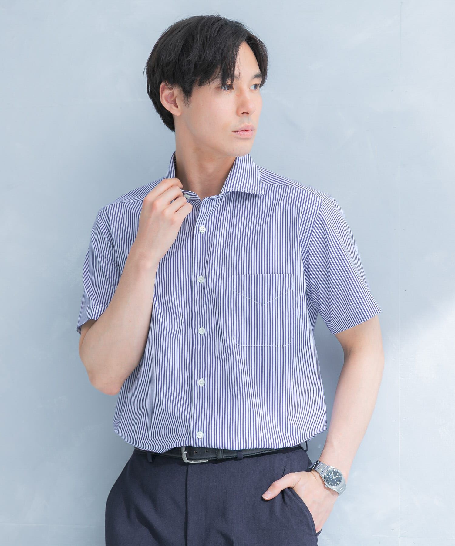 URBAN RESEARCH DOORS「LIFE STYLE TAILOR　セミワイド半袖シャツ」|シャツ・ブラウス|