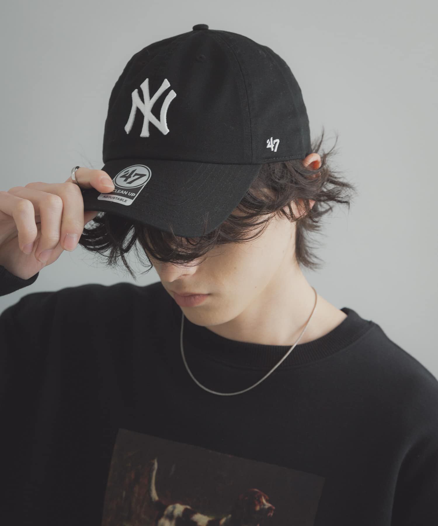 SENSE OF PLACE by URBAN RESEARCH「『WEB/一部店舗限定』FORTY SEVEN　47 CLEAN UP YANKEES」|キャップ・キャスケット|ブラック