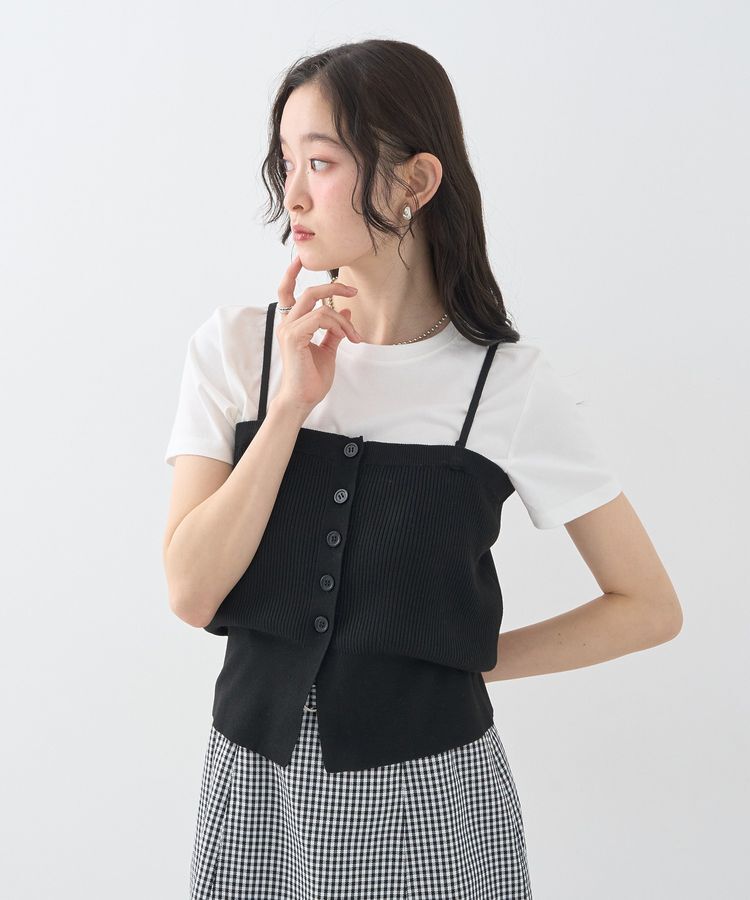 earth music&ecology「SET2点コンパクトTEE＋マルチwayニットビスチェ」|Tシャツ・カットソー|