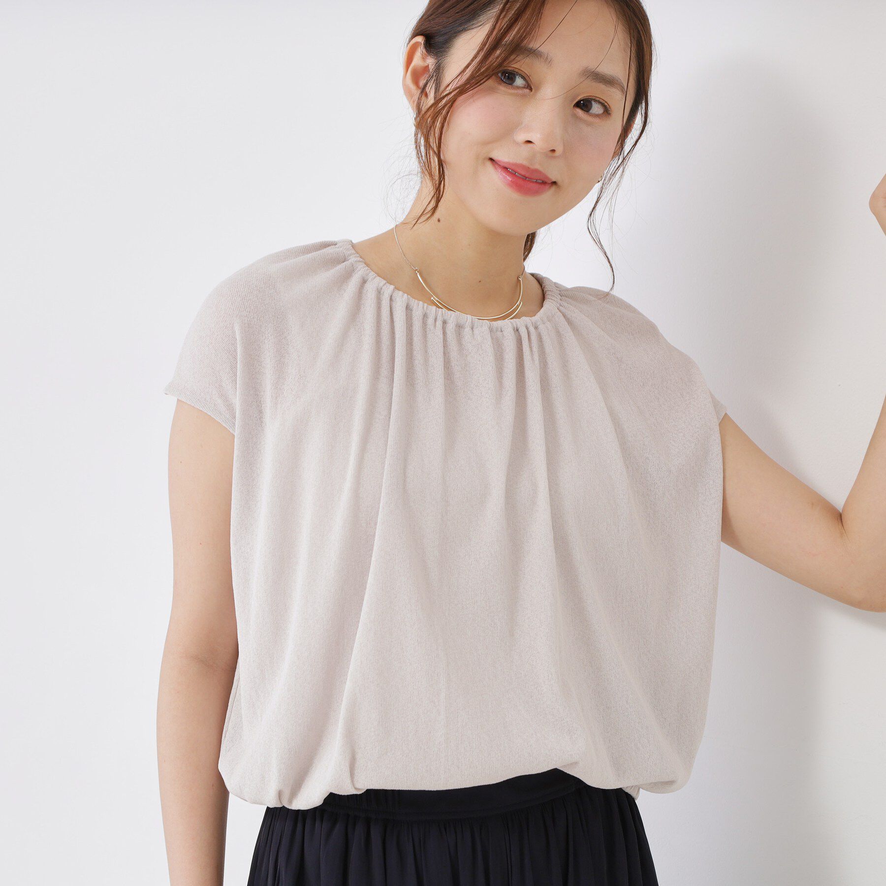 COUP DE CHANCE「【手洗い可／日本製】ギャザーデザインプルオーバー」|Tシャツ・カットソー|