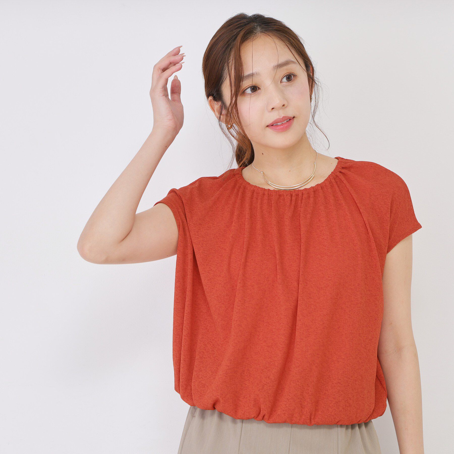 COUP DE CHANCE「【手洗い可／日本製】ギャザーデザインプルオーバー」|Tシャツ・カットソー|
