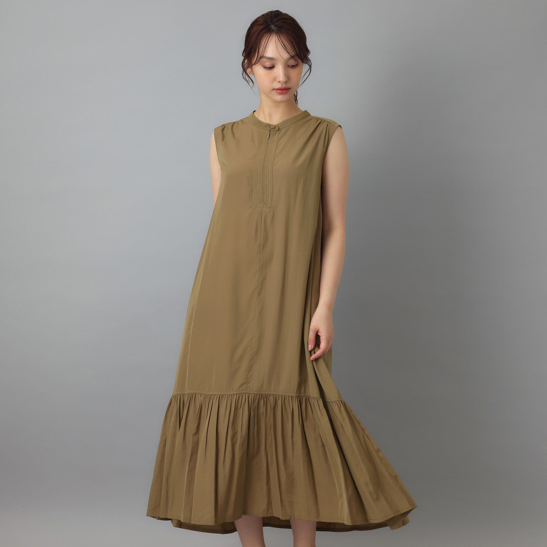 DRESSTERIOR「ノースリーブギャザーヘムワンピース」|ワンピース|
