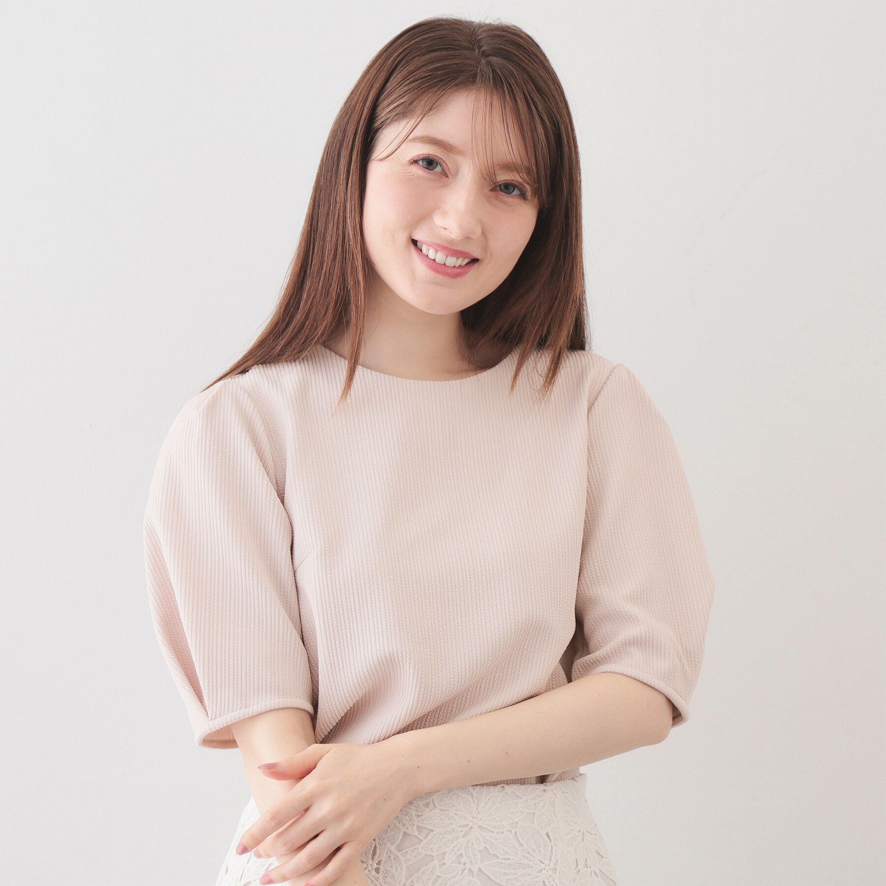 index「タックパフトップス【洗濯機OK／UVケア／接触冷感】」|Tシャツ・カットソー|グレージュ(050)