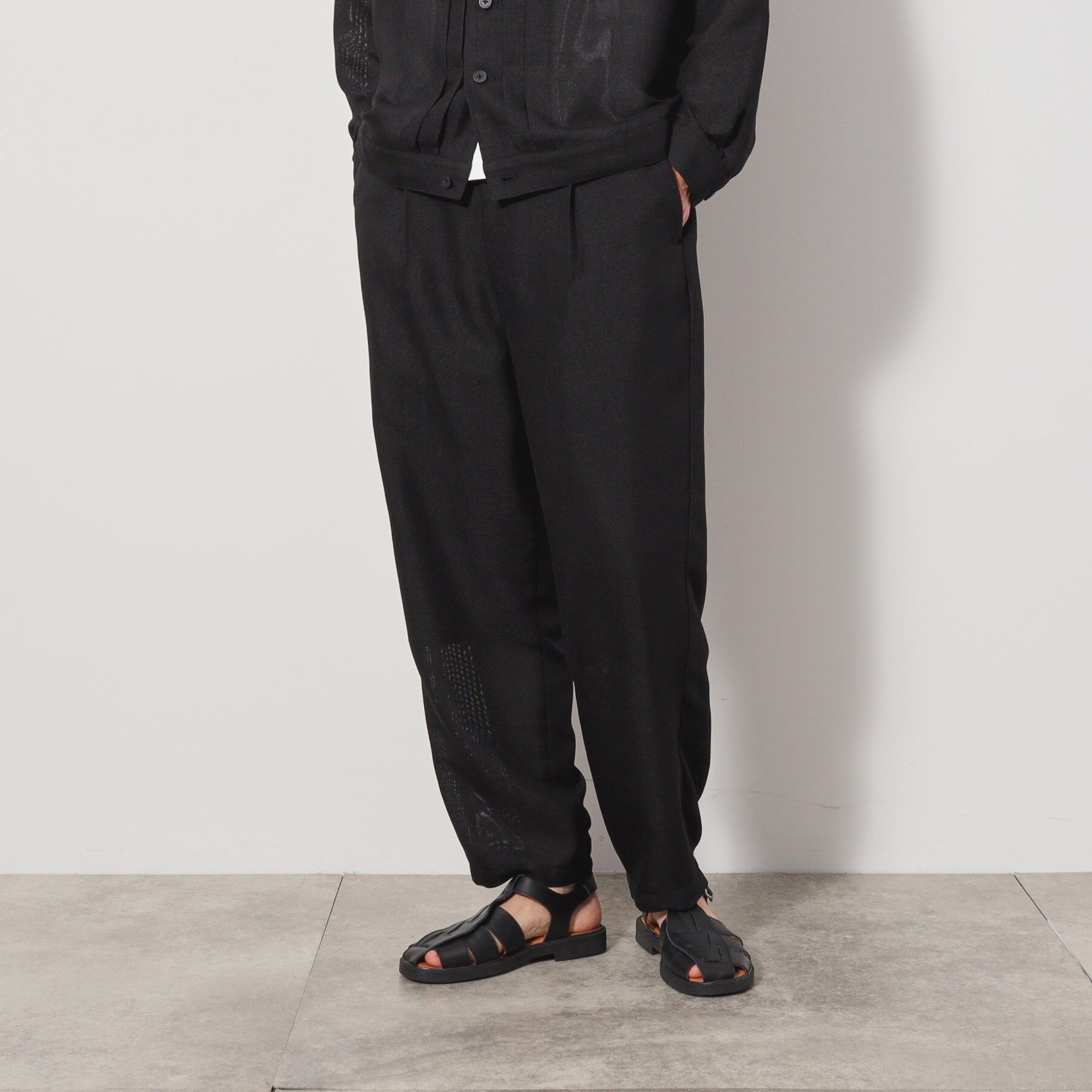THE SHOP TK「パナマメッシュ ワイドパンツ セットアップ可」|その他|ブラック(019)