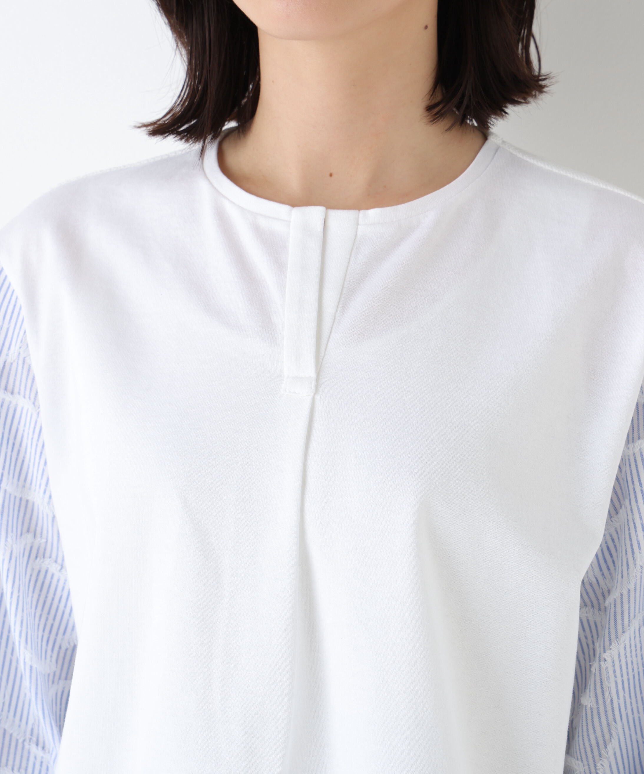  「◆カットジャガードストライプトップス」|Tシャツ・カットソー|