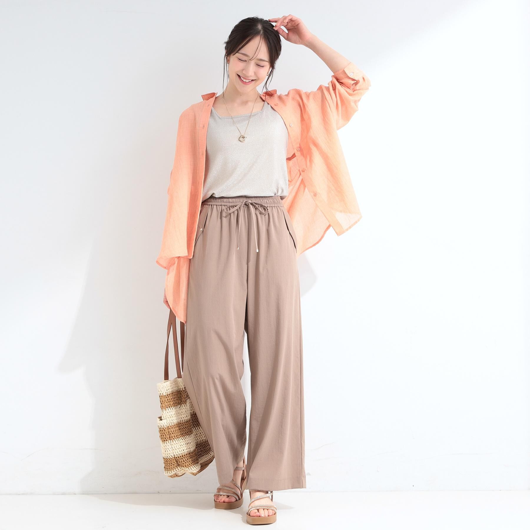 SHOO･LA･RUE「【体型カバー】ふんわり質感 やわらかこなれシアーシャツ」|シャツ・ブラウス|