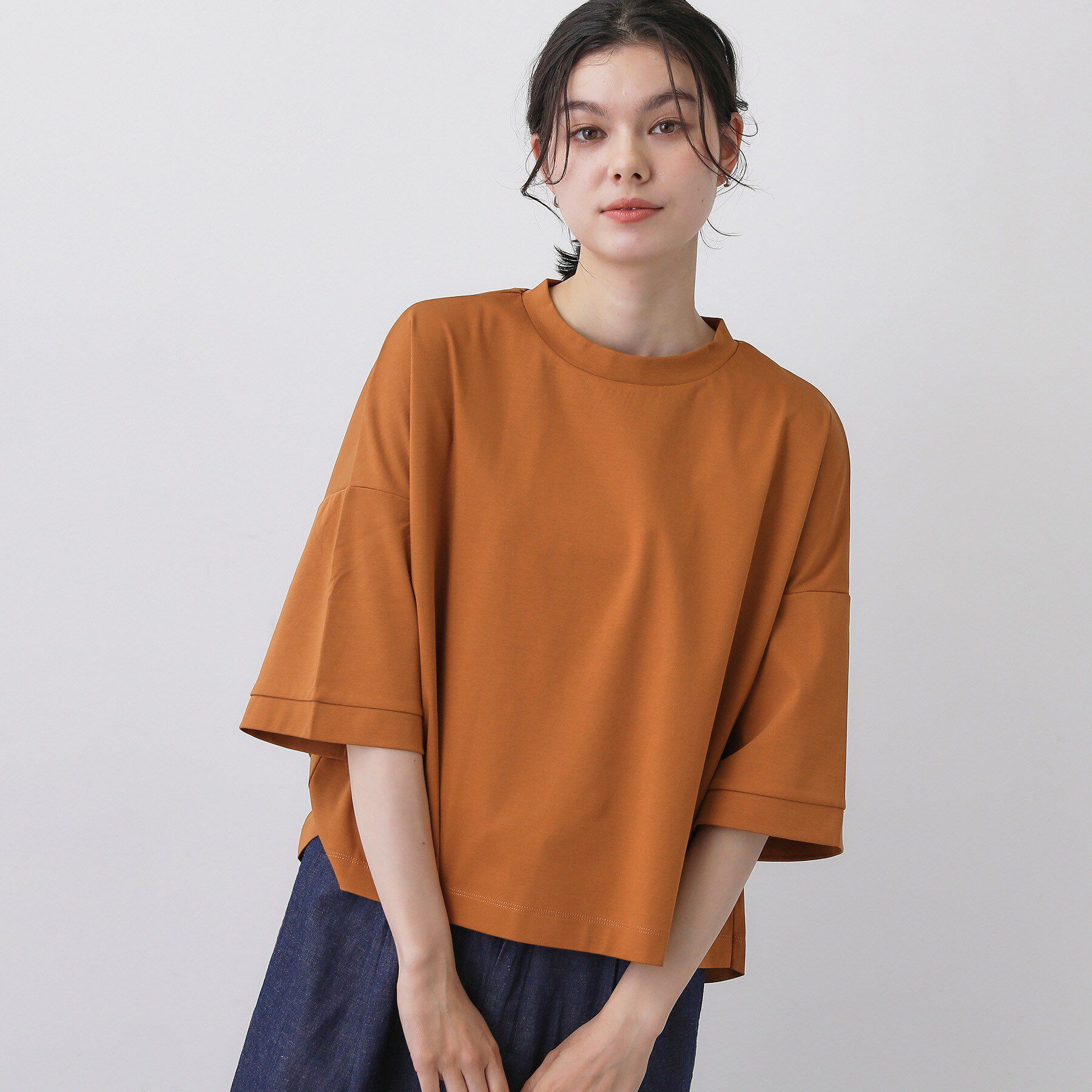 Dessin「【新色追加/体型カバー】美光沢カットソーボクシーシルエット」|Tシャツ・カットソー|