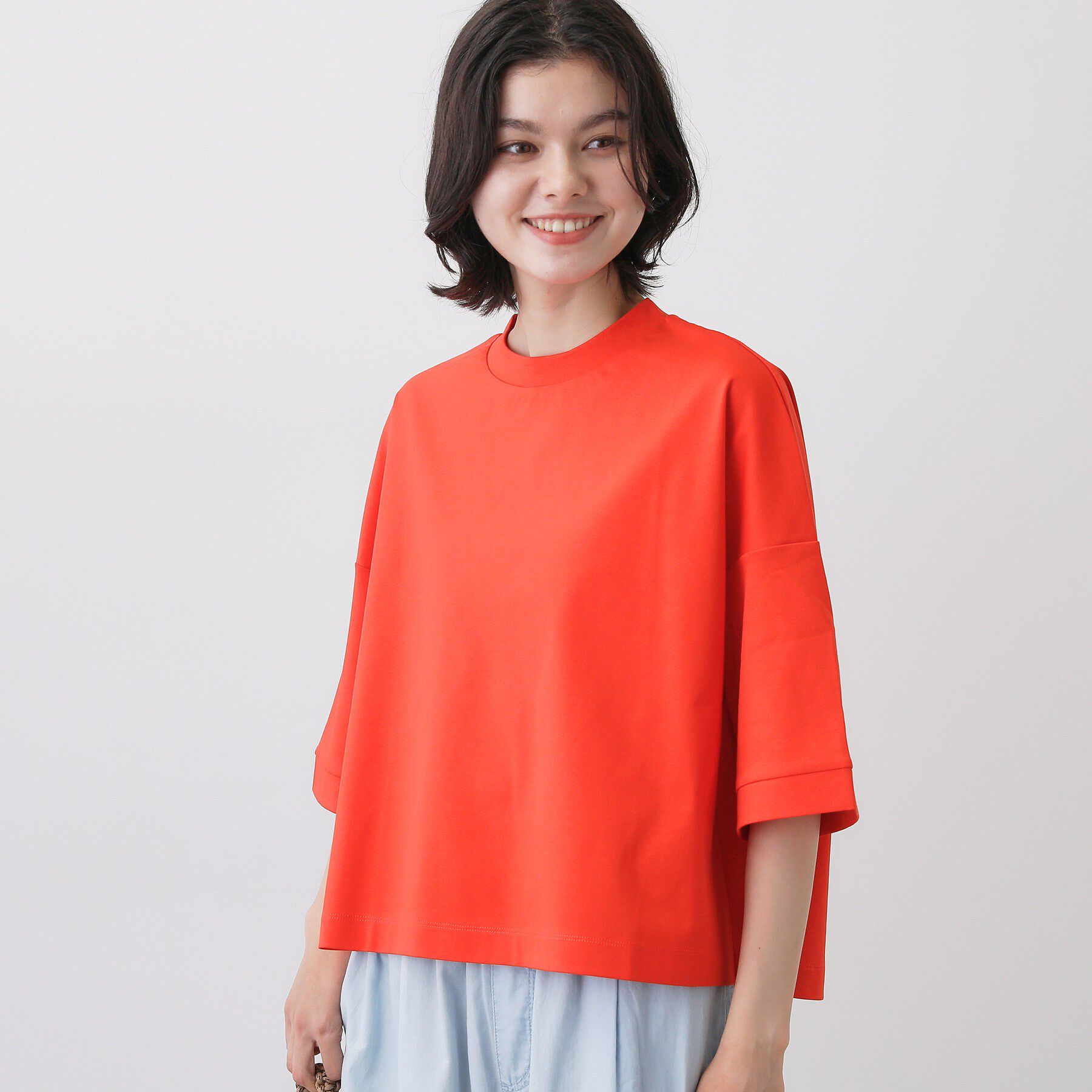 Dessin「【新色追加/体型カバー】美光沢カットソーボクシーシルエット」|Tシャツ・カットソー|