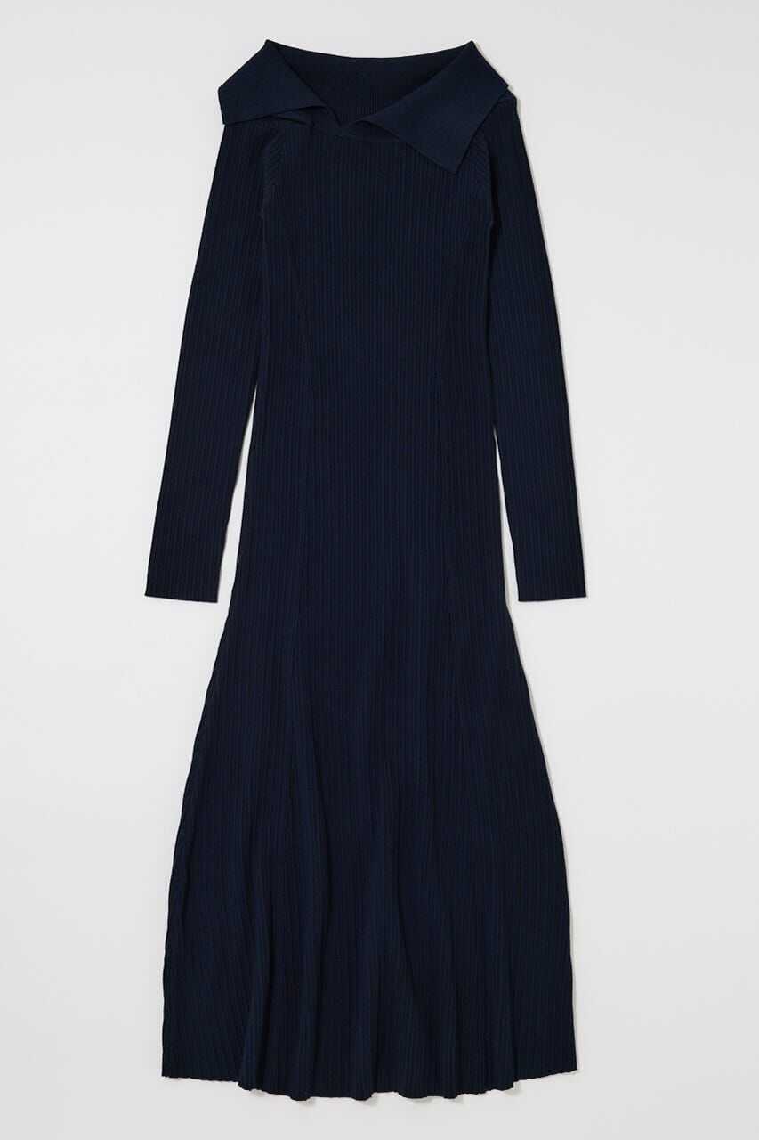 MOUSSY「ASYMMETRY COLLAR KNIT ドレス」|ワンピース|
