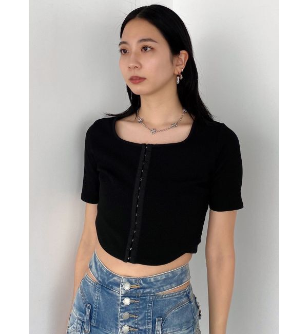 EMODA「ラウンドフックショートトップ」|Tシャツ・カットソー|