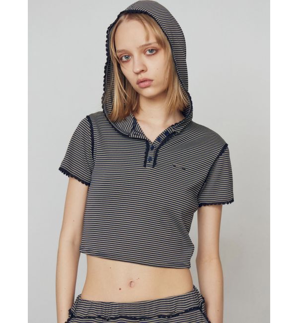 EMODA「レースラインフーディトップス」|Tシャツ・カットソー|