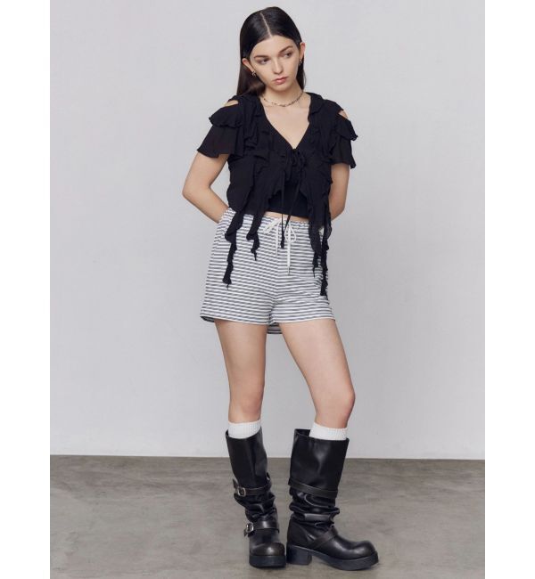 EMODA「ラッフルカットアウトトップ」|Tシャツ・カットソー|