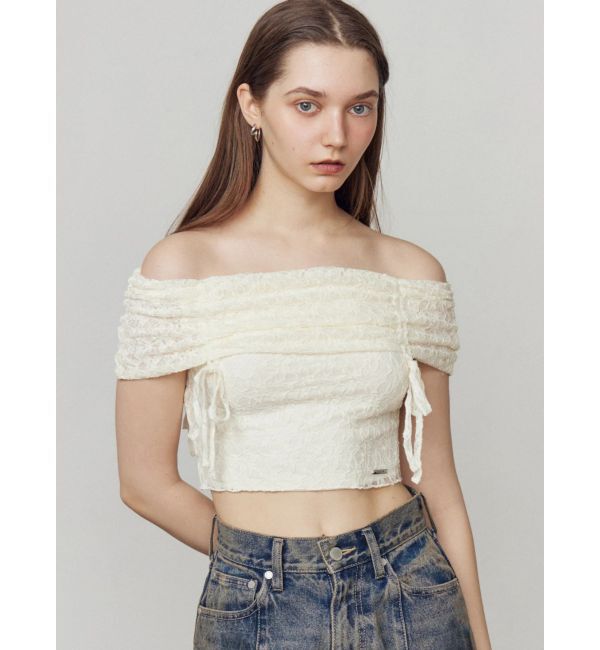 EMODA「レースギャザーオフショルダートップ」|Tシャツ・カットソー|