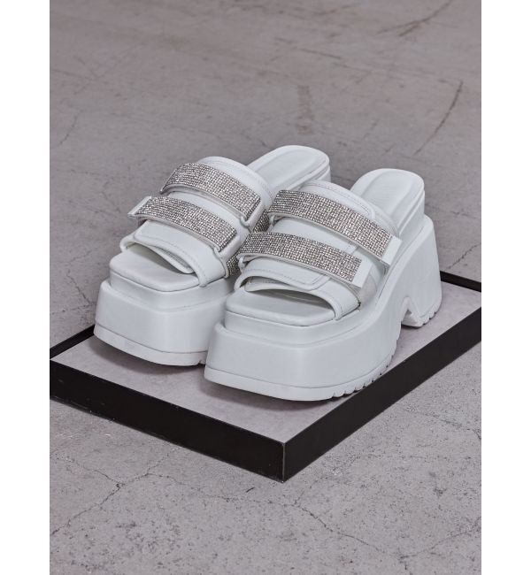 GYDA「Thick sole bijouストラップサンダル」|サンダル|オフホワイト