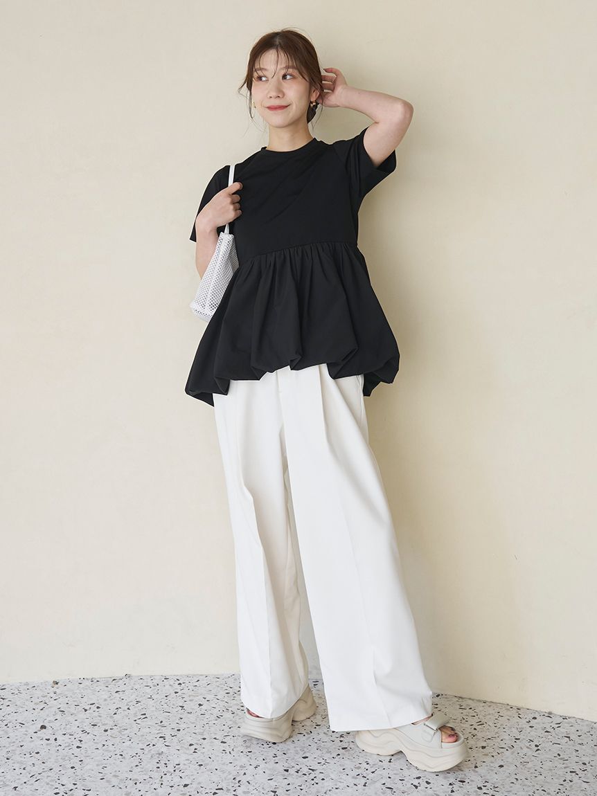 emmi atelier「ドッキングバルーンカットソー/UVカット/接触冷感」|Tシャツ・カットソー|