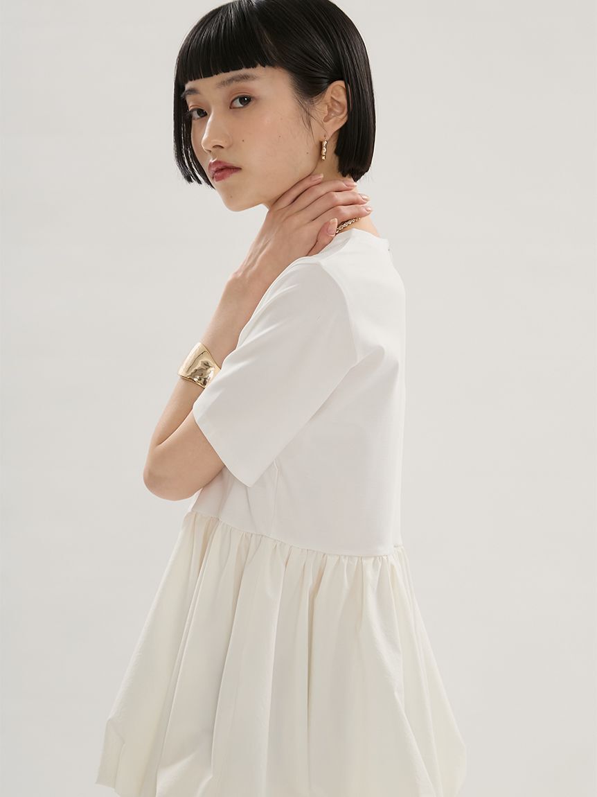 emmi atelier「ドッキングバルーンカットソー/UVカット/接触冷感」|Tシャツ・カットソー|