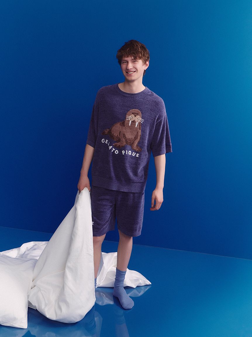 GELATO PIQUE HOMME「【HOMME】【接触冷感】スムーズィーliteシーアニマルジャガードプルオーバー」|プルオーバー|