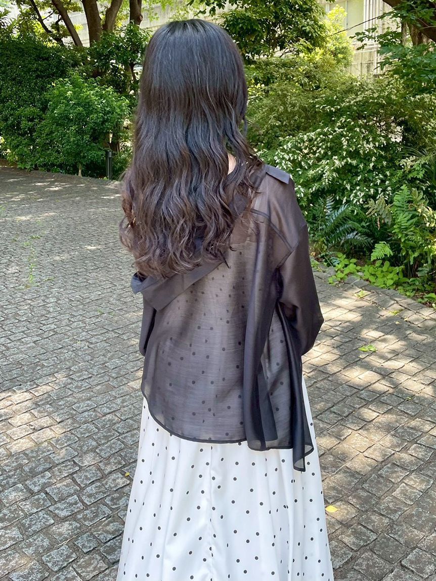 LILY BROWN「【ウォッシャブル】シアーオーバーシャツ」|シャツ・ブラウス|