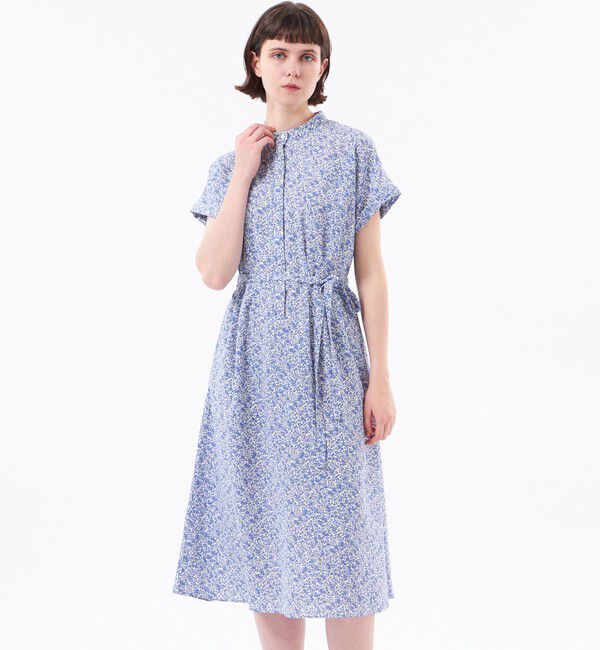 MACKINTOSH PHILOSOPHY「【WEB&一部店舗限定】バイカラーフラワープリントワンピース」|ワンピース|ライトブルー
