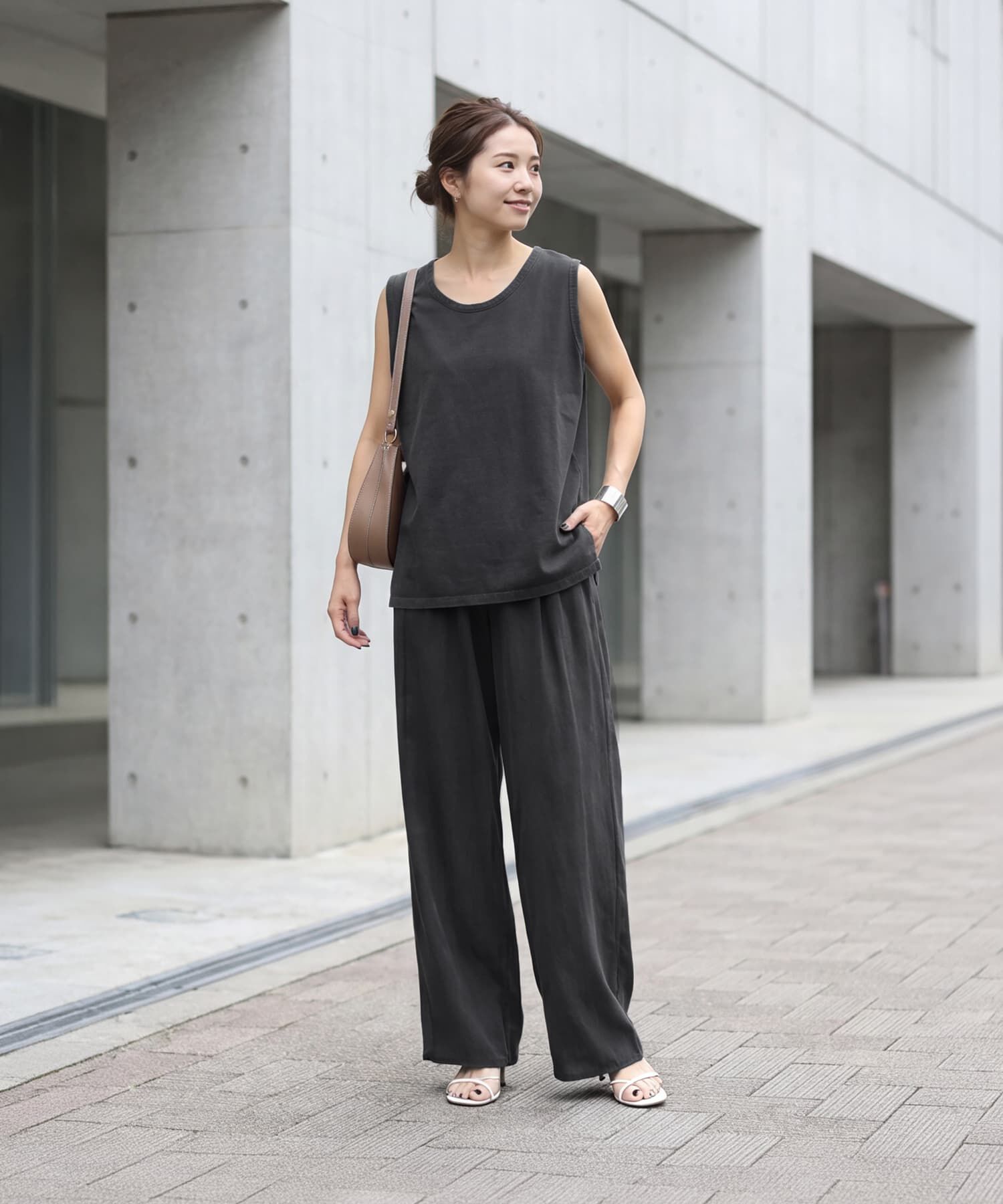 STYLE DELI「【セットアップ対応】綿100ピグメント加工ノースリトップ」|タンクトップ|